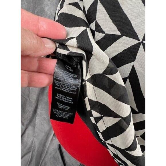 Signature Collection Sleeveless Geometric Black White Top, Size L Large - Picture 4 of 6